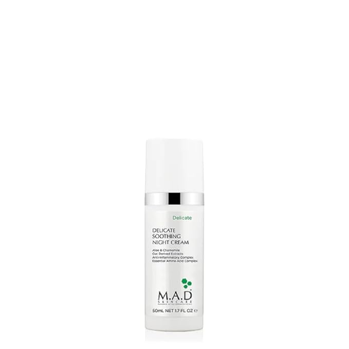 M.A.D Skincare Delicate Soothing Night Cream - For Sensitive Skin 1.7 oz.