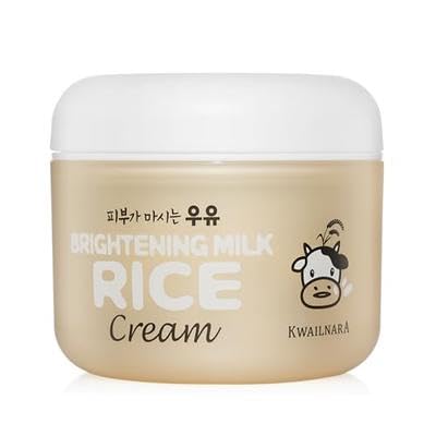 WELCOS KWAILNARA Rice Milk Face Cream (3.38 Fl Oz) – Korean Face Moisturizer for Clarifying & Radiant Skin | Milk Protein, Royal Jelly & Vitamin-Rich Rice Extract | Long-Lasting Hydration