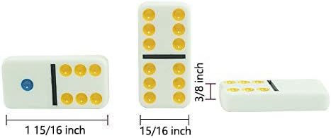 PUREPLAY Double 6 Colored Dot Dominoes Game Set,28 Pieces Dominoes Tiles with Reusable Collectors Tin,Domino for Adults-Party Favors and Anytime Use,for 2 or More Players