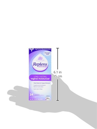 Replens Long-Lasting Vaginal Moisturizer, Relieves Vaginal Dryness for Up to 3 Days, Fragrance Free, 14 Applications (Pack of 2)