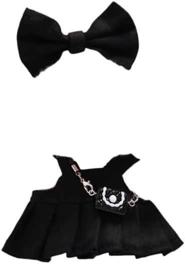 3 Set 17 cm Doll Clothes - 6.7 Inches Cute Dolls Dress - Premium Fashion Accessories, Doll Clothes+Overalls+Glasses Style Bundle,Gifts for Lovers (Style-F)