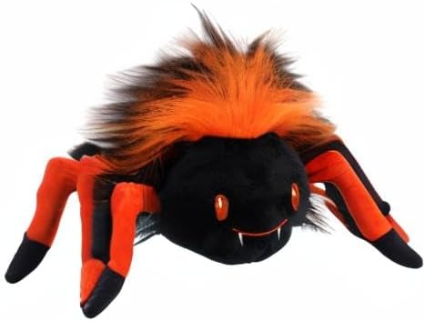 Fonzie Stuffed Spider | 8 Inches, Black, Surface Washable | Halloween Plush Decorations | Fall Decor | Spooky Home Decor | Safe Materials | Spider Stuffed Animal