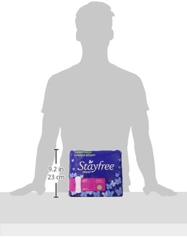 Stayfree Maxi Super Long Pads for Women, Wingless, Reliable Protection and Absorbency of Feminine Periods, 66ct (Pack of 2)