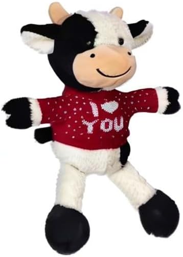 Cow Stuffed Animal Cow Plush Doll Toy 11.8 inch for Girls Boys Christmas (Cow red Clothes)
