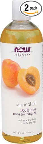 Now Solutions Apricot Kernel Oil 100% Pure Moisturizing Oil for Hair & Skin, Softens Fine Lines & Dry Scalp, Lightweight Carrier Oil, 16 fl oz (Pack of 2)