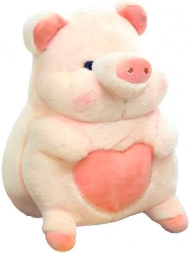 Plush Pig Stuffed Animals Soft Toys Holding Love Heart Dolls Gifts for Girls Girlfriend Lover Pink 8 Inches