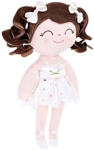Gloveleya Personalized Ballerina Doll โ Custom Name Baby Girl Gift, Soft Plush Rag Doll with White Ballet Dress, 13 Inches โ Birthday, Baby Shower & Holiday Keepsake
