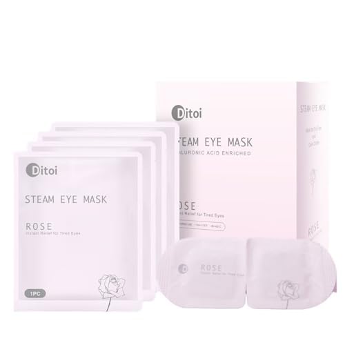 Ditoi Steam Eye Mask, Heated Eye Mask for Dry Eye Relief,Warm Compress with Hyaluronic Acid,Christmas Stocking Stuffers,Travel Essentials & Relaxation Gifts,Rose 10 Packs