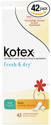 Kotex Fresh & Dry Long Liners-42 ct