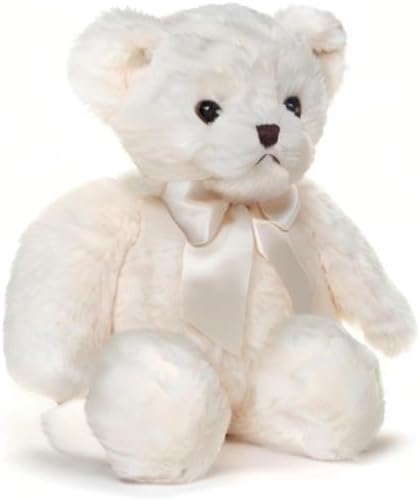 Bearington Chipper 15" White Plush Teddy Bear Stuffed Animal for Birthday Gift - Graduation Gifts Stuffed Animals - Snuggly Toy for Kids, Teens & Adults