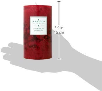 Aroma Naturals Holiday Orange, Clove and Cinnamon Essential Oil Scented Pillar Candle, Warm Spice, 2.75 inch x 5 inch (Pack of 4)