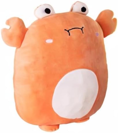 Crab Stuffed Animal Plush Pillow, 16 Inch Kawaii Plushies Toy Throw Pillow for Room Decor, Kids Birthday, Valentine Gifts