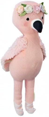cuddle + kind Penelope The Flamingo Little 13" Hand-Knit Doll – 1 Doll = 10 Meals, Fair Trade, Heirloom Quality, Handcrafted in Peru, 100% Cotton Yarn