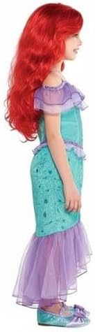 Girl's Ariel Classic Costume | Kids Shimmering Mermaid Dress with Tulle Accents for Halloween or Themed Parties