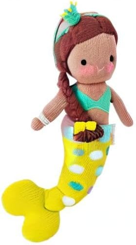 cuddle + kind Pearl The Mermaid Little 13" Hand-Knit Doll – 1 Doll = 10 Meals, Fair Trade, Heirloom Quality, Handcrafted in Peru, 100% Cotton Yarn