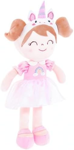 Gloveleya Unicorn Plush Doll โ Spring Girl Baby Doll Gifts, Soft Stuffed Unicorn Toy, Pink Fantasy Plush Doll for Girls, Birthday Present, Nursery Decor, 14 Inch