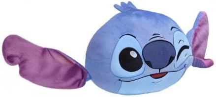Disney Stitch 3D Plush Cushions for Bed Travel, Cute Cuddle Pillow Stuffed Character Pillow, Bedroom Accessories, Room Decor, Gifts for Kids (Blue/Purple Stitch, L14.17 x W11.81)