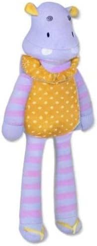 Organic Farm Buddies Apple Park Coco Hippo Plush Baby Toy for Newborns, Infants, Toddlers - Hypoallergenic, 100% Organic Cotton