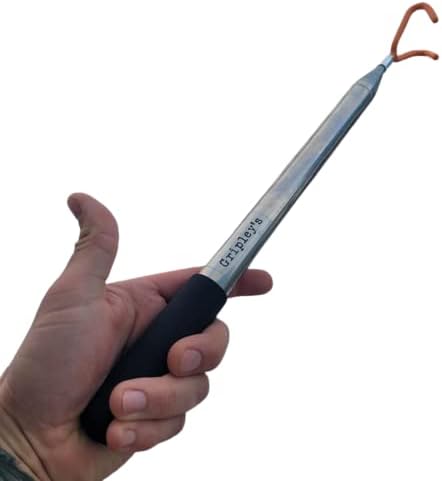 Disc Golf Discs Retriever (Telescopic Pole Disc Grabber) (+Hook) Extendable Accessories and Frisbee Golf Gifts by Gripley's (16 Ft Extension)