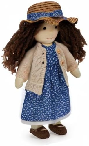 Handmade Waldorf Soft Girl Rag Doll Basia 12" - Ideal First Plush Doll for Babies & Toddlers