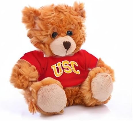 Plushland Collegiate Jersey Bear 6 Inches – Team Sports Vivid Clear Color Toy, Stuffed Animals Toy, State University, School Logo Kids, Bulk Parties Edition (USC)