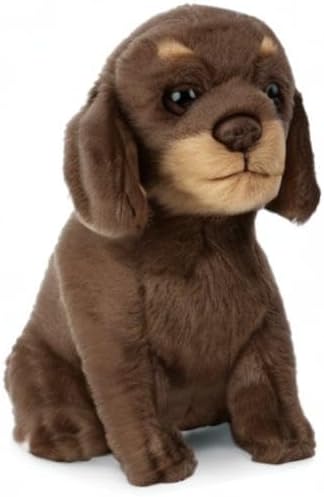 Living Nature Dachshund Puppy, Realistic Soft Cuddly Dog Toy, Naturli Eco-Friendly Plush, 7 Inches