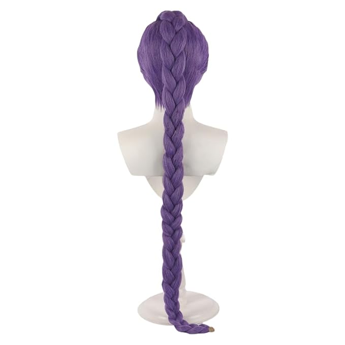 Anime Cosplay Wig Purple Long Braided Wig Halloween Party Costume Wigs
