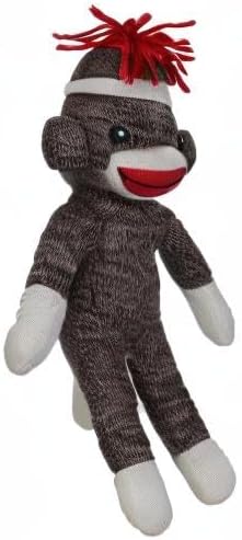 Plushland Adorable Sock Monkey 8 Inches Tall - Soft Realistic Plush Knitted Stuffed Animal Toy Gift - for Kids, Babies, Teens, Girls and Boys (Brown poseable)