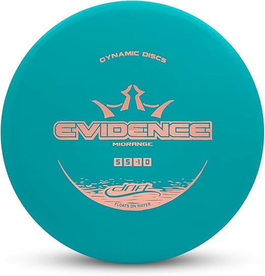 Dynamic Discs Drift Evidence Disc Golf Midrange | Understable Midrange Disc Golf for Beginners | Lightweight, Floats in Water | Grippy Base Plastic | 120-130g (Turquoise)