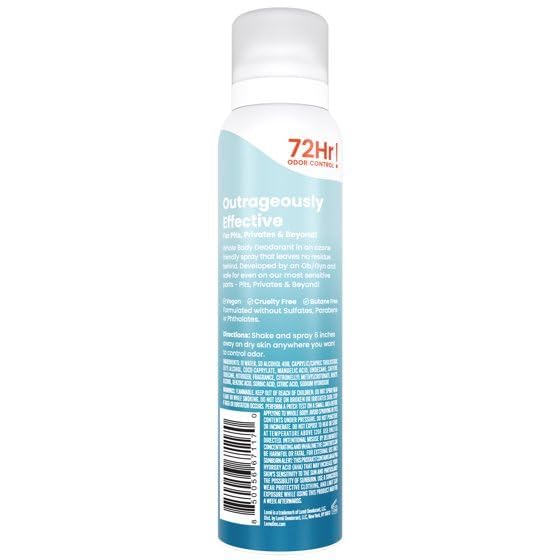 Lum!e Whole Body Deodorant Spray for Women, Aluminum Free Odor Control Formula, Unscented Long Lasting Freshness for Daily Personal Care, 3.6 oz (pack of 1)
