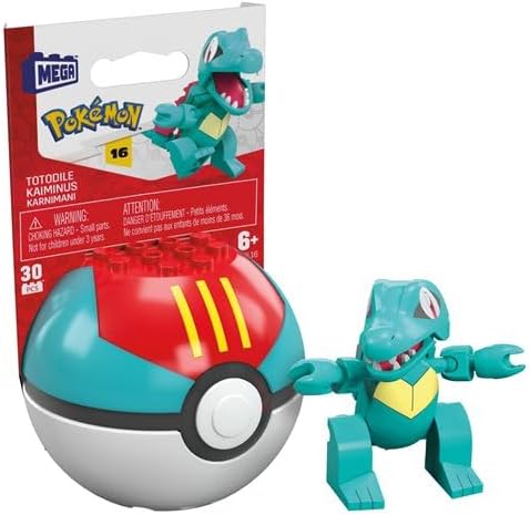 MEGA Pokémon Poké Ball Building Toy Set, Series 16, Cyndaquil, Ledyba, Mime Jr, Totodile, Chikorita, Hoppip, Ages 6+ FPM00-963G