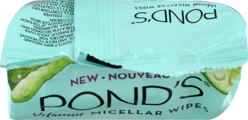 Pond's Vitamin Micellar Wipes For Dry Skin Hydrate Aloe Vera Removes Waterproof Makeup 25 Wipes (Pack of 2)