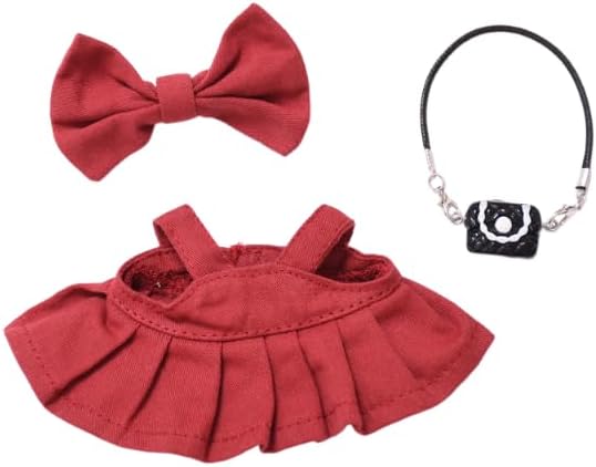 3 Set 17 cm Doll Clothes - 6.7 Inches Cute Dolls Dress - Premium Fashion Accessories, Doll Clothes+Overalls+Glasses Style Bundle,Gifts for Lovers (Style-Q)