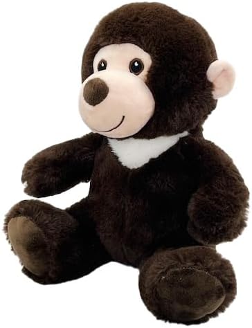 Anico 10" Plush Brown Monkey with Embroidered Eyes | Soft Stuffed Animal, Perfect Monkey Plush Toy for Kids, Toddlers, and Babies | Toy for Gifts, Nursery Decor, and Playtime!