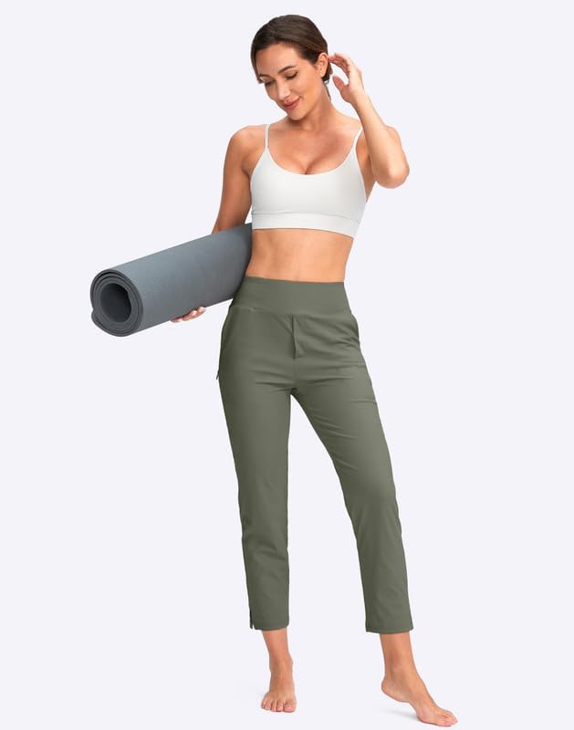 YYV Women's Golf Pants High Waist Stretch Ankle Pants with Pockets | Work Ankle Pants, Dress Pants with 4 Pockets, For Yoga Business Travel Casual