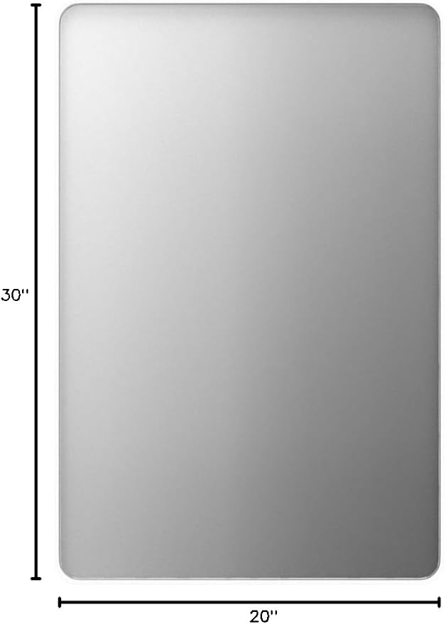 LOAAO White Metal Framed Bathroom Mirror, 20x30 Inch | Rounded Rectangle, Anti-Rust, Hangs Horizontally or Vertically