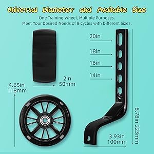 PRUNUS Flash BIKE Training Wheels for 12 14 16 18 20 Inch.Training Wheels for Kids Bike is Heavy Duty.Bicycle Training Wheel is Suitable Single Speed Bike