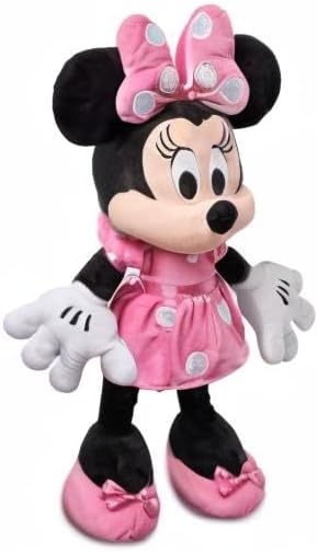 DISNEY STORE Official Minnie Mouse Plush - Pink Dress – Large 21 1/4 Inches Disney Stuffed Animals, Soft & Cuddly Toy, Plushies for Kids & Fans, Suitable for All Ages