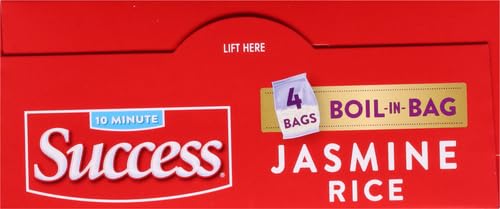 Success Boil-in-Bag Rice, Thai Jasmine Rice, 14-Ounce Box, Pack of 1 | Precooked rice bag for quick and easy meals, stovetop or microwave, ready in 10 minutes, gluten-free, kosher, non-GMO