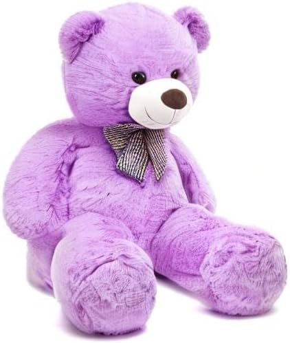 MorisMos Bow Tie Giant Teddy Bear 4 Feet, 47inch Stuffed Animal Big Teddy Bear Plush, Classic Girlfriend Boyfriend Gift, Violet
