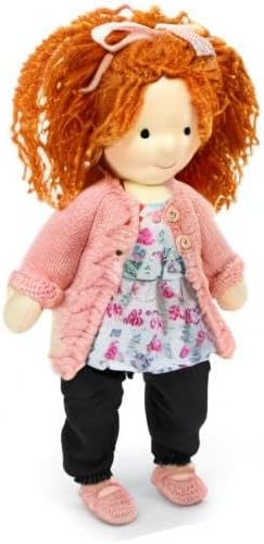 Handmade Waldorf Doll- Elsee 12", Soft Girl Rag Doll with Cute Stuffed Plush, Ideal for Babies & Toddlers