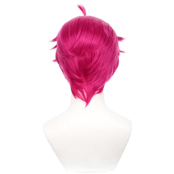 Men Abby Saja Costume Wig Anime Demon Boys Cosplay Props Halloween Party Outfit Accessories Merch Red