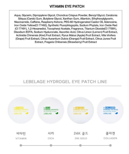 LEBELAGE Eye Patch Hydrogel 60 Sheets | Cooling Hydrogel Under Eye Patches with Gold | Moisturizing Eye Care for Daily Skincare Routine (Vitamin)