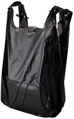 Pack of 200 - Black - Large Size - 8" x 13" x 16" - Leak Proof Disposable Plastic Bags For Sanitary Pad, Adult Diaper and Pet Waste Disposal bags.