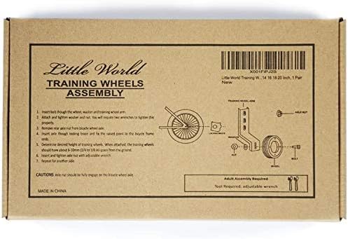 Training Wheels Little World Heavy Duty Rear Bicycle Stabilizers Mounted Kit Compatible for Bikes of 14 16 18 Inch, 1 Pair-Stronger Version