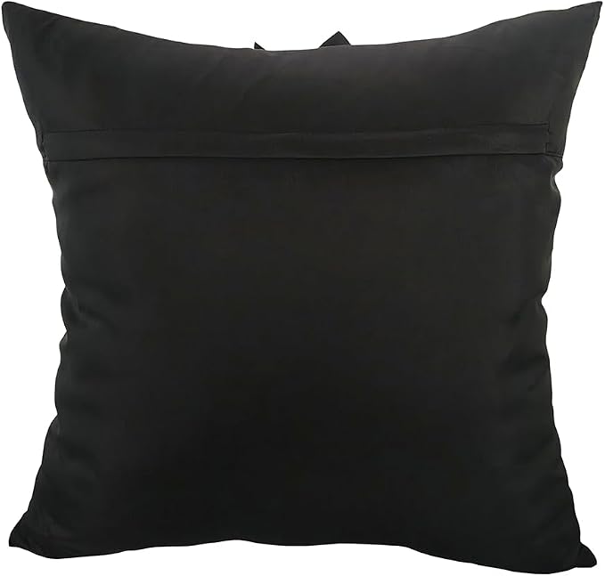 Black Accent 3D Flower Decorative Throw Pillow Covers for Bed Sofa Couch | Bella's Giftshop Handmade Sunflower Taffeta Pillow Cases Living Room Bedroom Decor, 18x18 Inch
