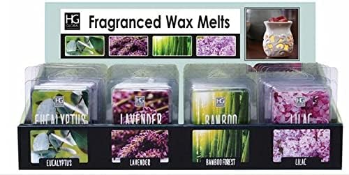 Hosley 4 Assorted Dual Fragrance Wax Melts, 24 Pack Grab Bag Bulk Pack, Eucalyptus, Bamboo Forest, Lavender, Lilac for Aromatherapy, Spa, Meditation, Home