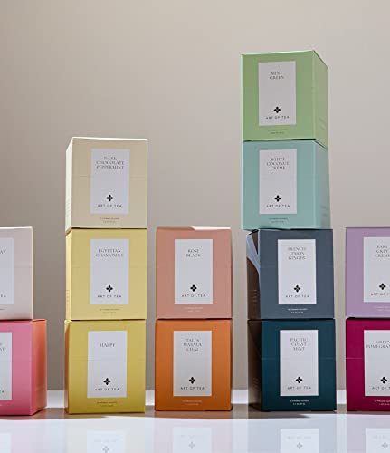 Art of Tea Rose Black Tea Bags 12 Count, Premium Floral Black Tea with Rose Petals, Smooth Aromatic Caffeinated Gourmet Tea, Elegant Hot or Iced Tea Bags