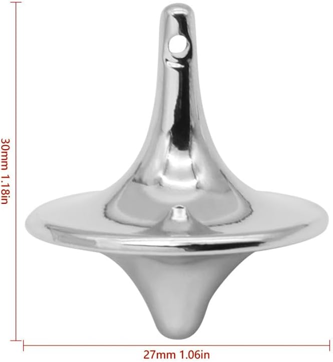 Silver Accurate Spinning Top,Portable Precision Metal Spinner Top Premium Exquisite Perfect Balance Desktop Gyro Vintage Totem Zinc Alloy Prop Spinning Top Desk Ornament Prop,Activity Centers