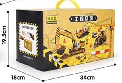 ZUKULIFE Engineering Construction Vehicles and Construction Site Set with Storage Container, 6 Vehicles - Tower Crane, Cement Truck, Excavator, Road Roller, Dump Truck and Fuel Carrier